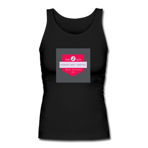 Women's Longer Length Fitted Tank - black