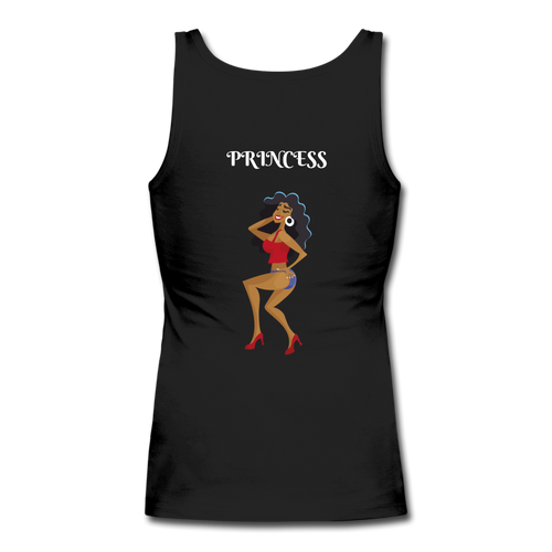 Women's Longer Length Fitted Tank - black