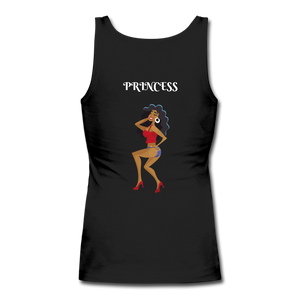 Women's Longer Length Fitted Tank - black