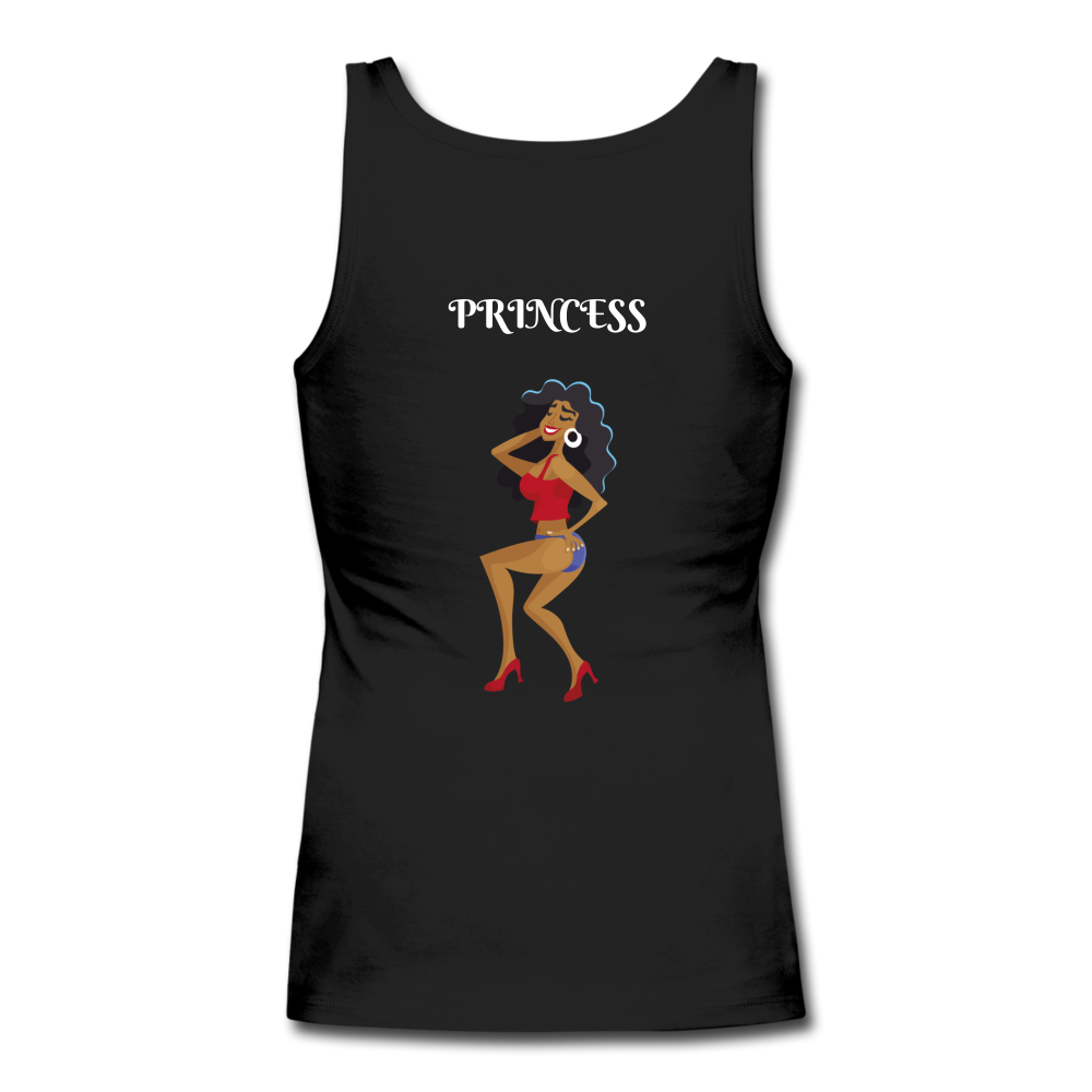 Women's Longer Length Fitted Tank - black