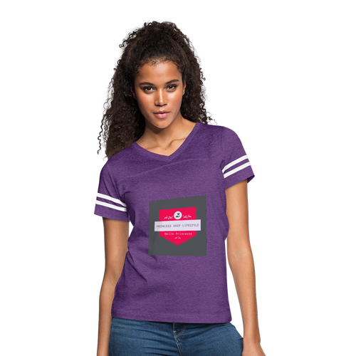 Women’s Vintage Sport T-Shirt - vintage purple/white